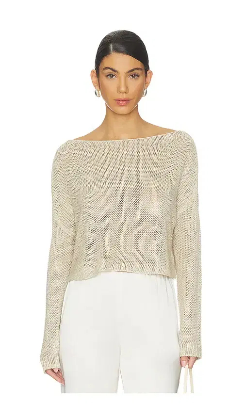 Linen Open Knit Bateau Sweater