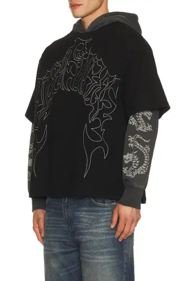 Pleasures Dragon Layered Hoodie | Thumbnail 4 Pleasures Dragon Layered Hoodie | Thumbnail 4
