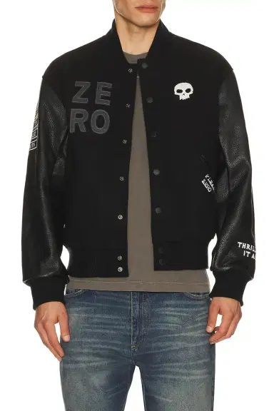 Pleasures x Zero Skateboards Varsity Jacket | Thumbnail 4 Pleasures x Zero Skateboards Varsity Jacket | Thumbnail 4