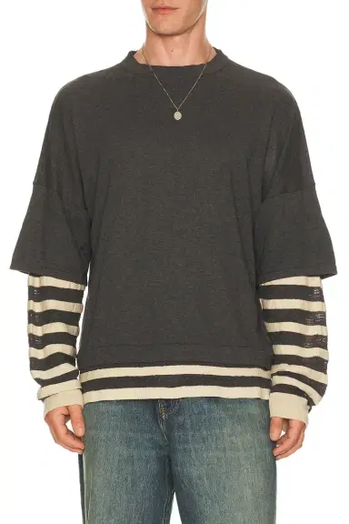 Isa Boulder Gauzine Stripe Long Sleeves | Thumbnail 1