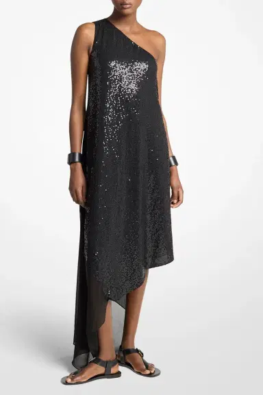 Michael Kors Collection Embellished One Shoulder Asymetrical Dress | Thumbnail 2