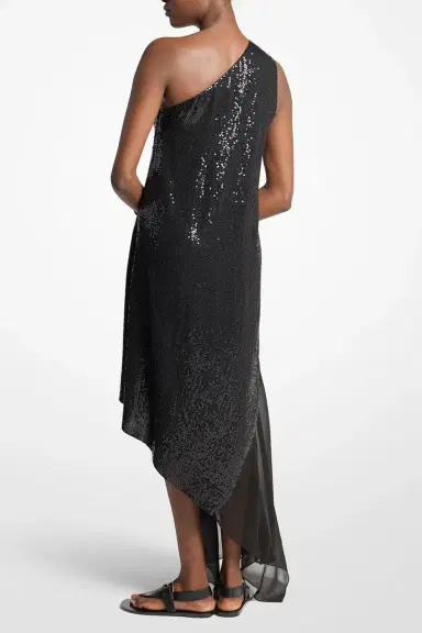 Michael Kors Collection Embellished One Shoulder Asymetrical Dress | Thumbnail 3
