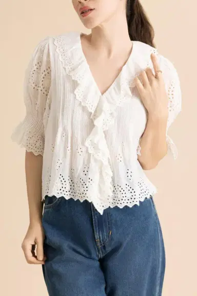 DÔEN Henri Top - Salt Eyelet | Thumbnail 2