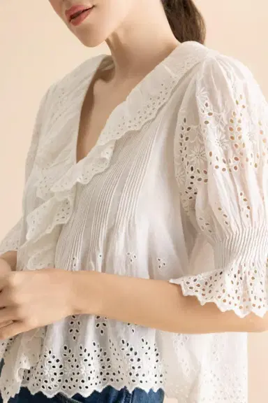 DÔEN Henri Top - Salt Eyelet | Thumbnail 3