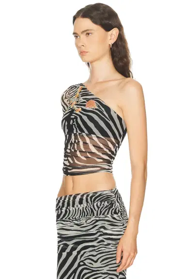 BLUMARINE One Shoulder Top | Thumbnail 3 BLUMARINE One Shoulder Top | Thumbnail 3