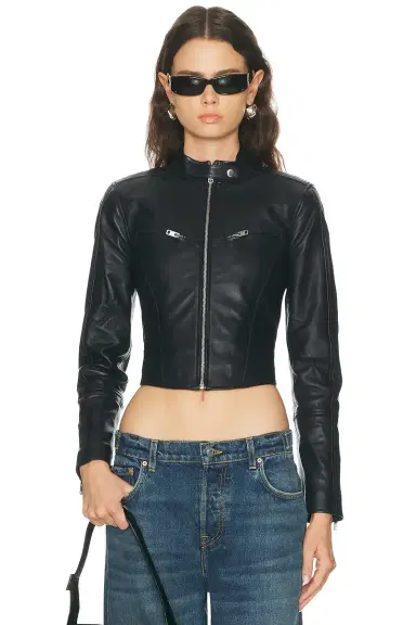 GRLFRND Danica Leather Racer Jacket | Thumbnail 3 GRLFRND Danica Leather Racer Jacket | Thumbnail 3