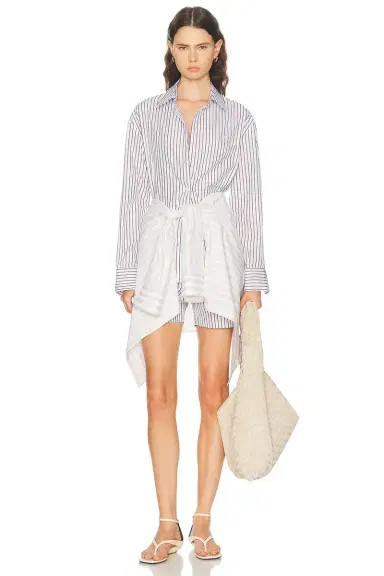 Loulou de Saison Maud Oversized Button Down Top | Thumbnail 4
