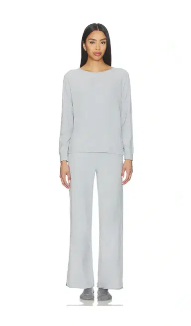 Barefoot Dreams Cozychic Jersey Roll Pullover & Wide Leg Pant Set | Thumbnail 1