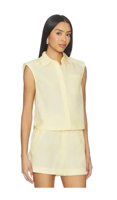 Simkhai Winslow Short Sleeve Cropped Shirt | Thumbnail 2 Simkhai Winslow Short Sleeve Cropped Shirt | Thumbnail 2