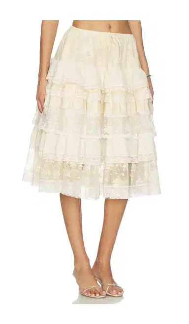 Yuhan Wang Tiered Lace Ruffle Skirt | Thumbnail 2