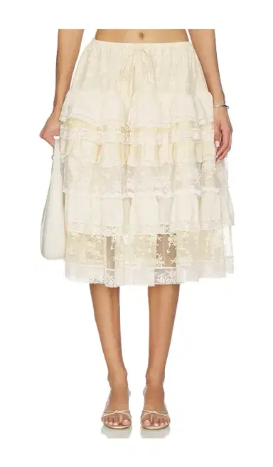 Yuhan Wang Tiered Lace Ruffle Skirt | Thumbnail 1