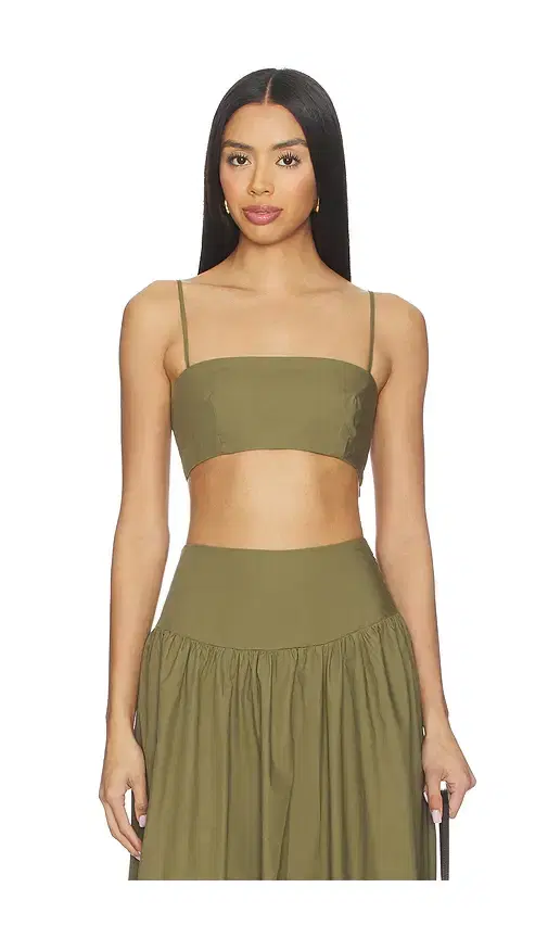 x REVOLVE Poplin Crop String Top