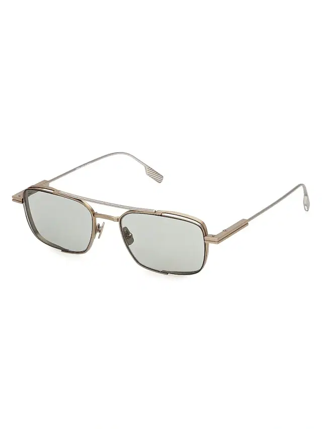 ZEGNA Men's 54MM Aviator Sunglasses - Gold Green