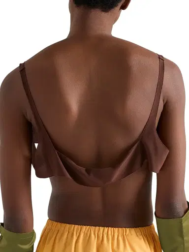 Prada Women's Crepe De Chine Top - Brown - Size 00 | Thumbnail 3 Prada Women's Crepe De Chine Top - Brown - Size 00 | Thumbnail 3