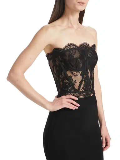 Dolce & Gabbana Women's Strapless Lace Corset Top - Black - Size 10 | Thumbnail 4