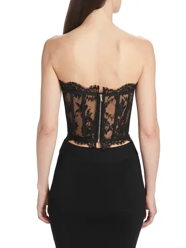 Dolce & Gabbana Women's Strapless Lace Corset Top - Black - Size 10 | Thumbnail 5