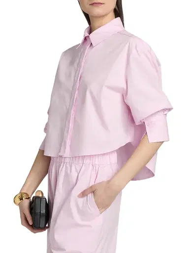 Simkhai Women's Renata Cropped Button-Up Shirt | Thumbnail 4 Simkhai Women's Renata Cropped Button-Up Shirt | Thumbnail 4