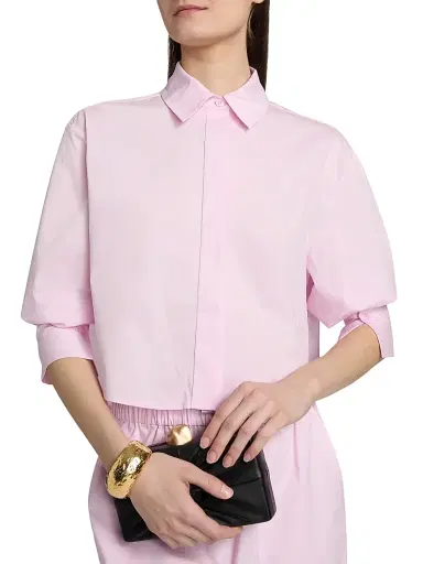 Simkhai Women's Renata Cropped Button-Up Shirt | Thumbnail 6 Simkhai Women's Renata Cropped Button-Up Shirt | Thumbnail 6