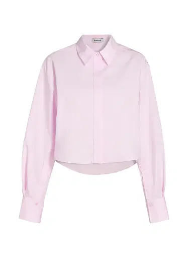 Simkhai Women's Renata Cropped Button-Up Shirt | Thumbnail 1 Simkhai Women's Renata Cropped Button-Up Shirt | Thumbnail 1
