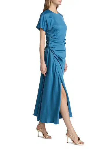 Simkhai Women's Marabella Gathered Midi-Dress | Thumbnail 2