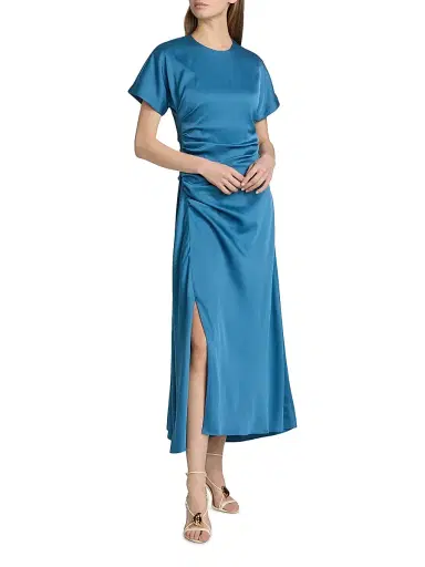 Simkhai Women's Marabella Gathered Midi-Dress | Thumbnail 3