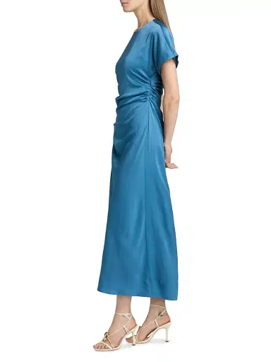 Simkhai Women's Marabella Gathered Midi-Dress | Thumbnail 4