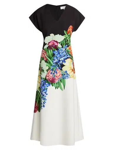 Elie Tahari Women's The Iris Spring Meadow Floral Midi-Dress - Spring Meadow | Thumbnail 1 Elie Tahari Women's The Iris Spring Meadow Floral Midi-Dress - Spring Meadow | Thumbnail 1