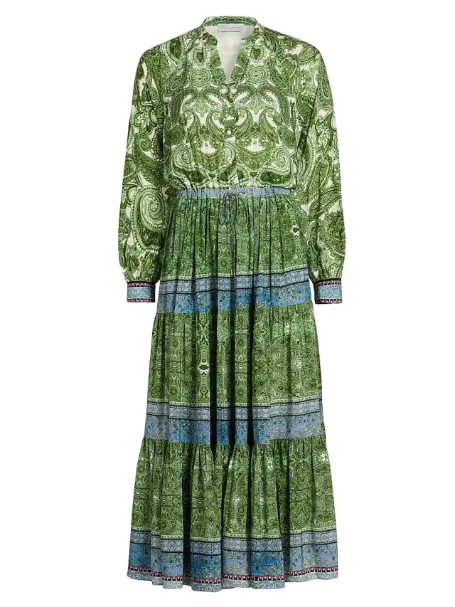 Elie Tahari Women's Jana Regent Paisley Tiered Midi-Dress - Regent Paisley