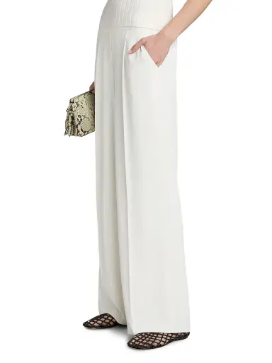 Elie Tahari Women's The Clare Straight-Leg Pants - Sky White | Thumbnail 4 Elie Tahari Women's The Clare Straight-Leg Pants - Sky White | Thumbnail 4