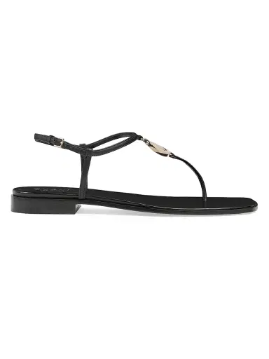 Gucci Women's New Marmont Leather T-Strap Sandals | Thumbnail 1 Gucci Women's New Marmont Leather T-Strap Sandals | Thumbnail 1