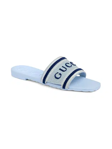 Gucci Women's Luna Logo Cotton Canvas Sandals - Sky Blue - Size 11 | Thumbnail 2 Gucci Women's Luna Logo Cotton Canvas Sandals - Sky Blue - Size 11 | Thumbnail 2