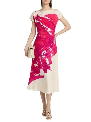 Teri Jon by Rickie Freeman Women's Crinkled Printed Dress | Thumbnail 2 Teri Jon by Rickie Freeman Women's Crinkled Printed Dress | Thumbnail 2
