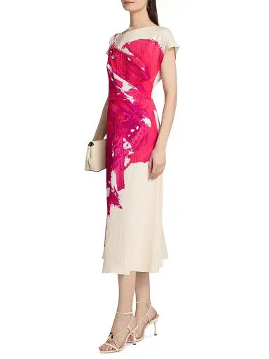 Teri Jon by Rickie Freeman Women's Crinkled Printed Dress | Thumbnail 4 Teri Jon by Rickie Freeman Women's Crinkled Printed Dress | Thumbnail 4