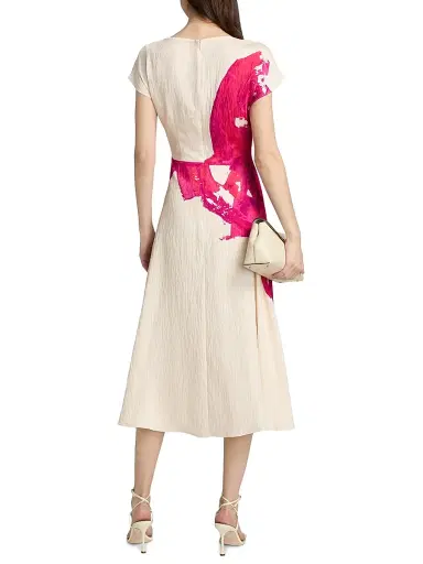 Teri Jon by Rickie Freeman Women's Crinkled Printed Dress | Thumbnail 5 Teri Jon by Rickie Freeman Women's Crinkled Printed Dress | Thumbnail 5