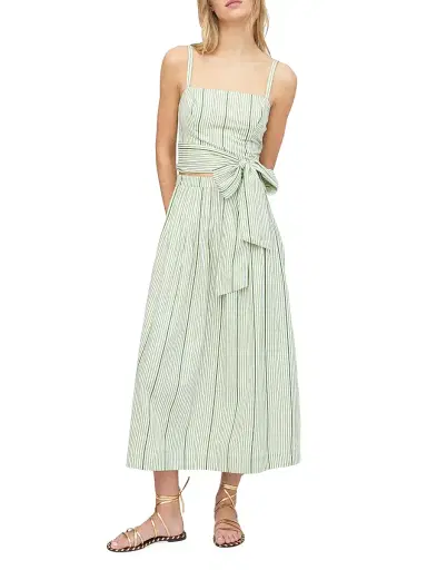 Hill House Home Women's The Miranda Top - Green Jacquard Stripe - Size XXL | Thumbnail 2
