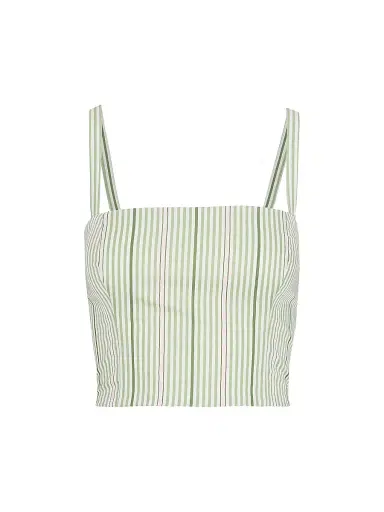 Hill House Home Women's The Miranda Top - Green Jacquard Stripe - Size XXL | Thumbnail 1