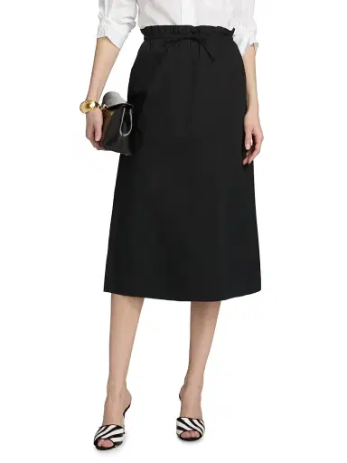 Staud Women's Shore Cotton Midi-Skirt - Black - Size Small | Thumbnail 3