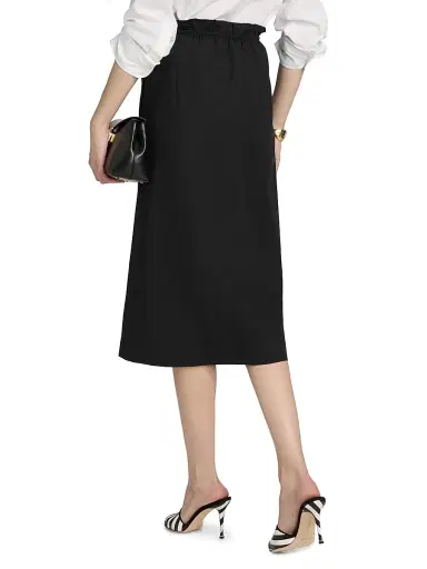 Staud Women's Shore Cotton Midi-Skirt - Black - Size Small | Thumbnail 5