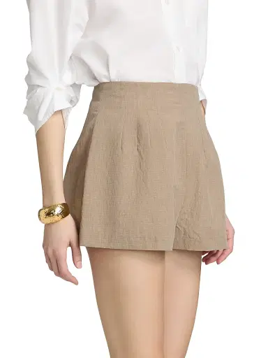 Staud Women's Magpie Woven Shorts - Natural - Size 14 | Thumbnail 4