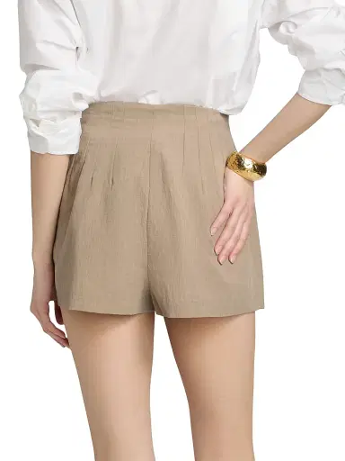Staud Women's Magpie Woven Shorts - Natural - Size 14 | Thumbnail 5