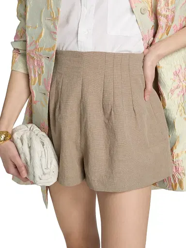 Staud Women's Magpie Woven Shorts - Natural - Size 14 | Thumbnail 6