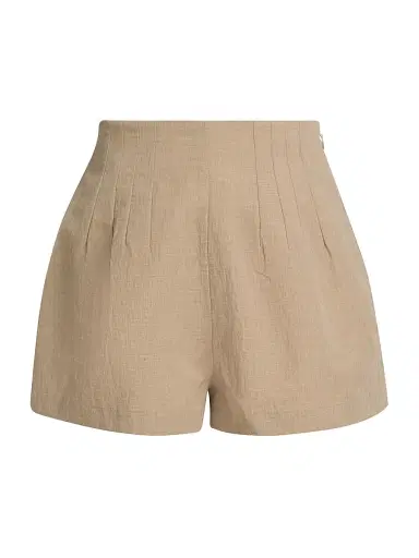 Staud Women's Magpie Woven Shorts - Natural - Size 14 | Thumbnail 1