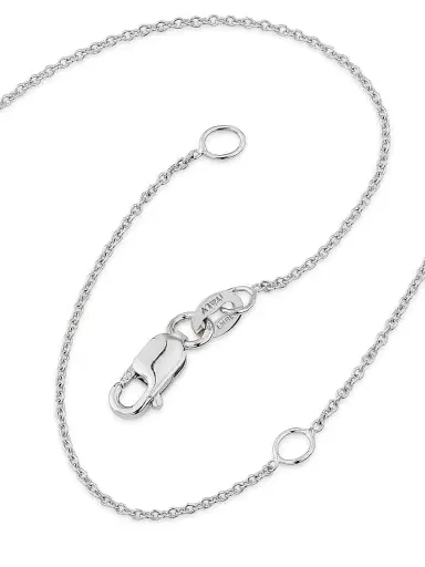 Roberto Coin Women's Tiny Treasures 18K White Gold & 0.18 TCW Diamond Peace Sign Pendant Necklace - White Gold | Thumbnail 3 Roberto Coin Women's Tiny Treasures 18K White Gold & 0.18 TCW Diamond Peace Sign Pendant Necklace - White Gold | Thumbnail 3
