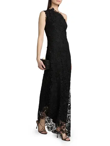 MONIQUE LHUILLIER Women's Floral Lace One-Shoulder Cocktail Dress | Thumbnail 2 MONIQUE LHUILLIER Women's Floral Lace One-Shoulder Cocktail Dress | Thumbnail 2