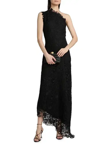 MONIQUE LHUILLIER Women's Floral Lace One-Shoulder Cocktail Dress | Thumbnail 3 MONIQUE LHUILLIER Women's Floral Lace One-Shoulder Cocktail Dress | Thumbnail 3