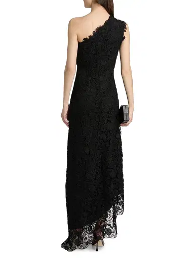 MONIQUE LHUILLIER Women's Floral Lace One-Shoulder Cocktail Dress | Thumbnail 5 MONIQUE LHUILLIER Women's Floral Lace One-Shoulder Cocktail Dress | Thumbnail 5