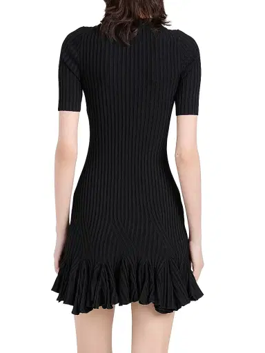Proenza Schouler Women's Leandra Ribbed Godet-Hem Minidress - Black - Size XL | Thumbnail 5 Proenza Schouler Women's Leandra Ribbed Godet-Hem Minidress - Black - Size XL | Thumbnail 5