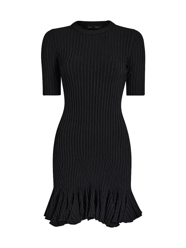 Proenza Schouler Women's Leandra Ribbed Godet-Hem Minidress - Black