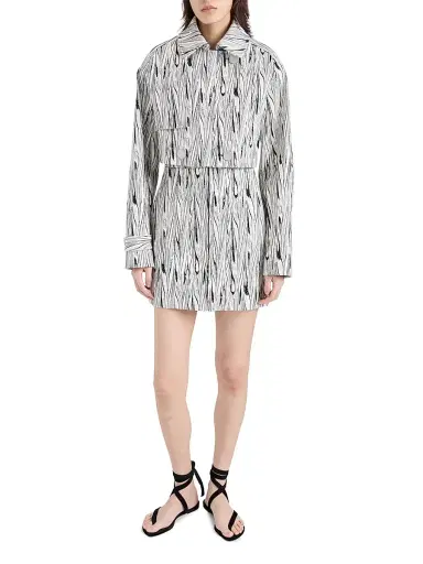 Proenza Schouler Women's Della Marble-Jacquard Crop Jacket - White Multi - Size 12 | Thumbnail 2