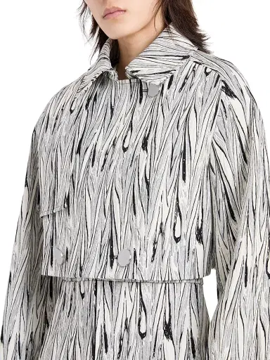 Proenza Schouler Women's Della Marble-Jacquard Crop Jacket - White Multi - Size 12 | Thumbnail 5